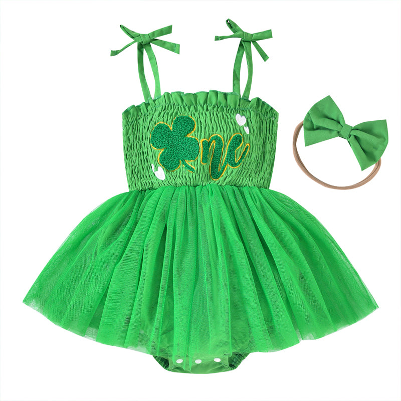 Baby Girl's Clover Embroidered Dress