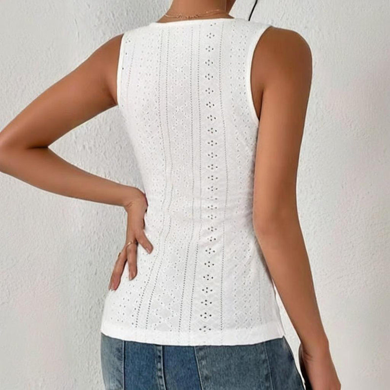 Women's Casual V-Neck Sleeveless T-Shirt