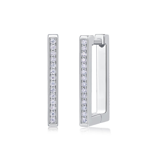 Kokang - Diamond Jewelry - Sterling Silver/Platinum-plated Stud Earrings