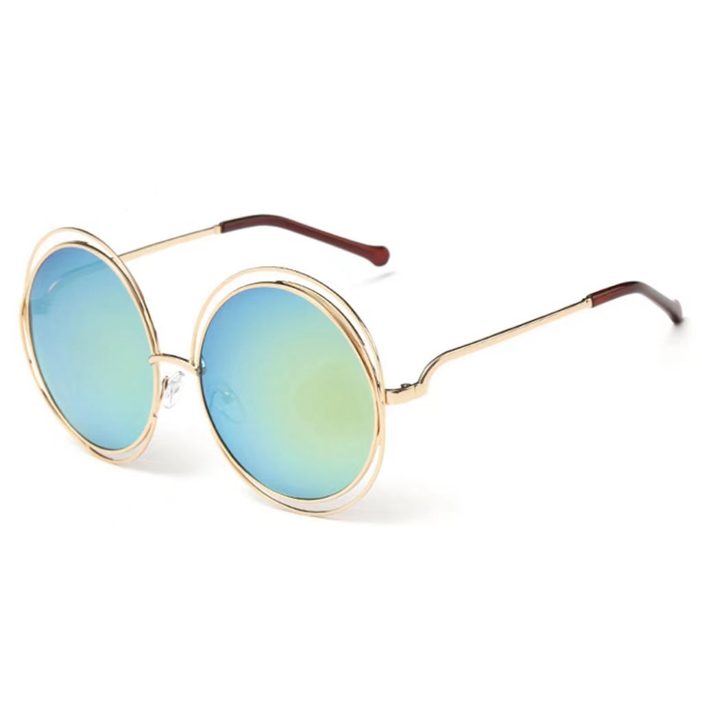 Women's Large Frame Round Sun Glasses