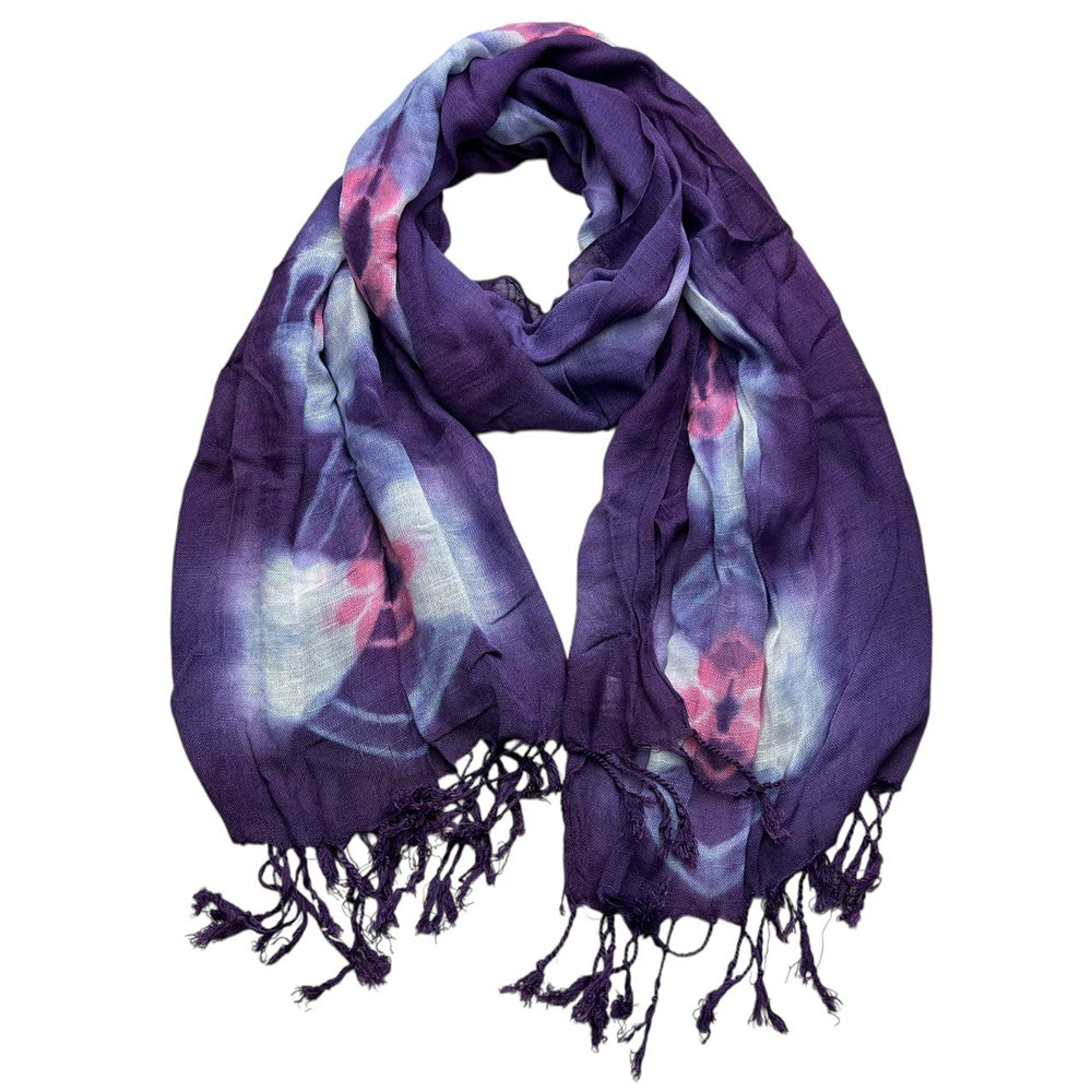 Purple Printed Viscose Scarf