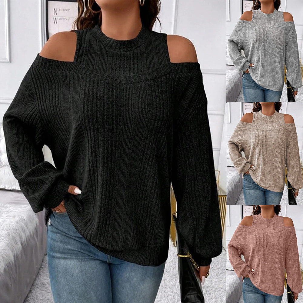 Women's Casual Fashionable Loose-Fitting Long Sleeves Top