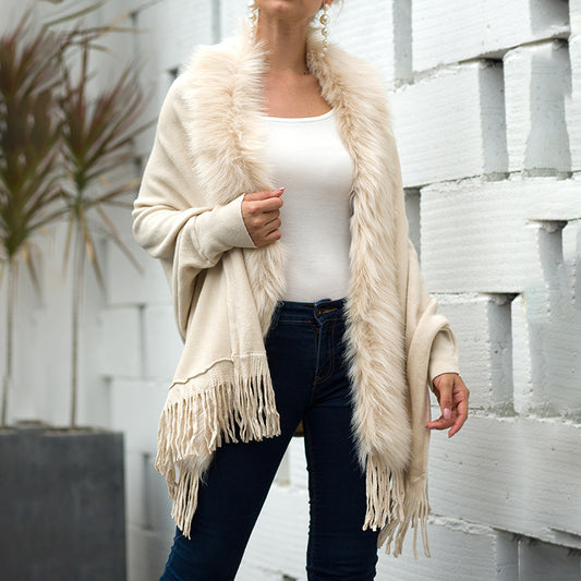 Women's Fall & Winter Faux Fur Trim Cardigan Coat
