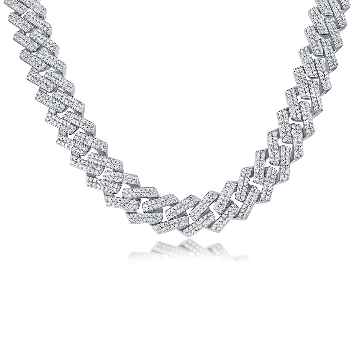 Men's Luxury Fashion Diamond/Silver Necklace