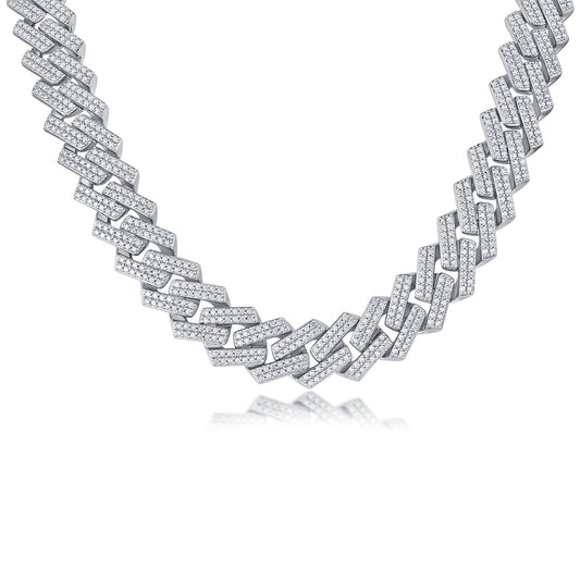 Men's Luxury Fashion Diamond/Silver Necklace