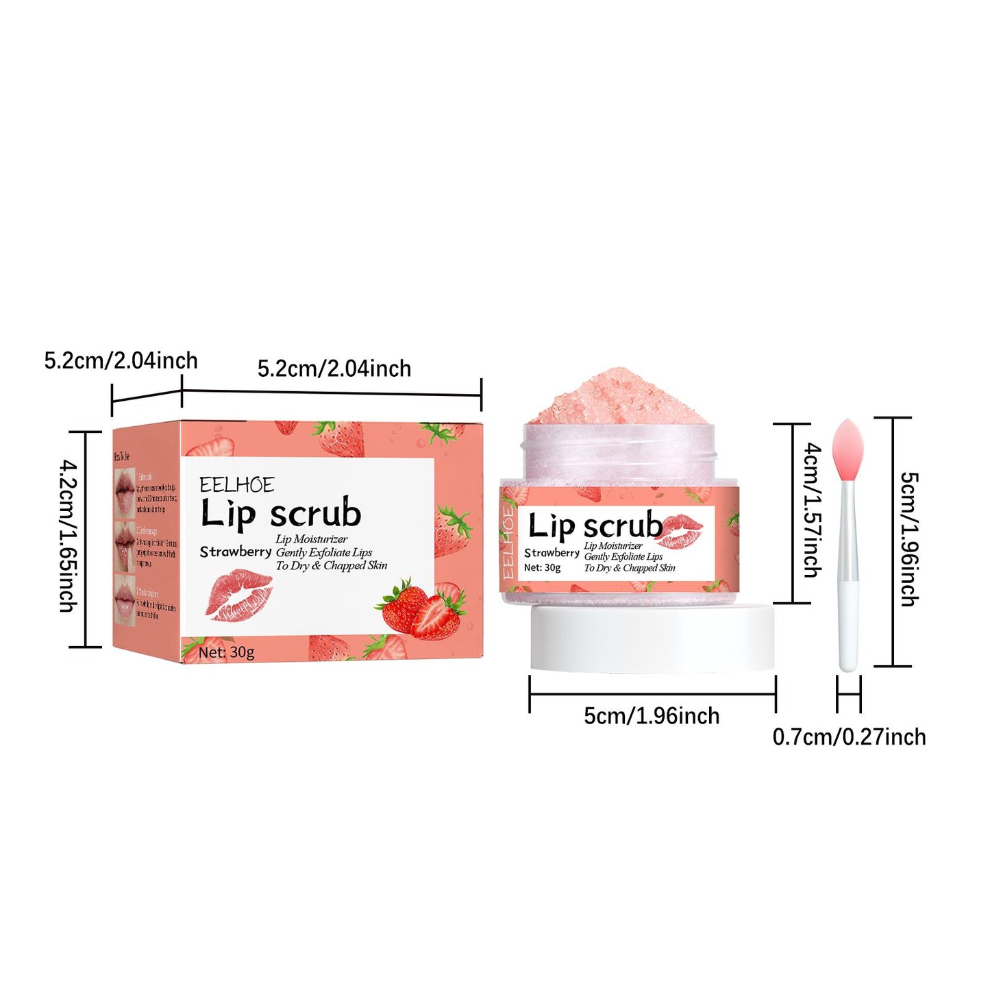 EELHOE Peach Lip Scrub For Fading Lip Lines