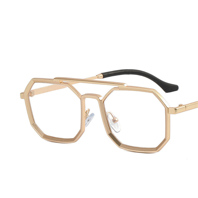 Men's Retro Polygonal Double Bridge Sunglasses
