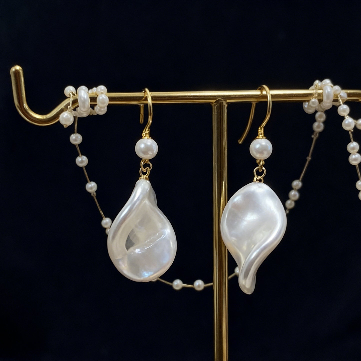Irregular Pearl Drop Earrings