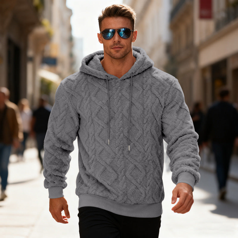 Men's Plush Hooded Sweatshirt