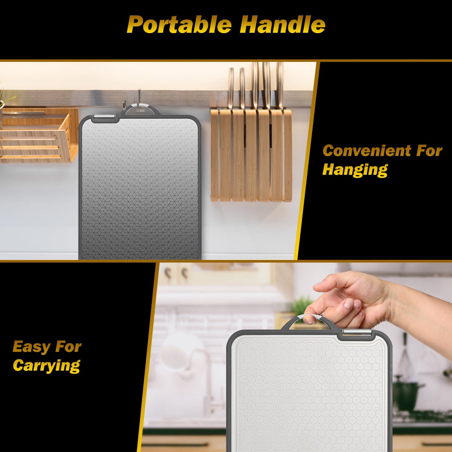 2Pcs Double Sided Cutting Board Stainless