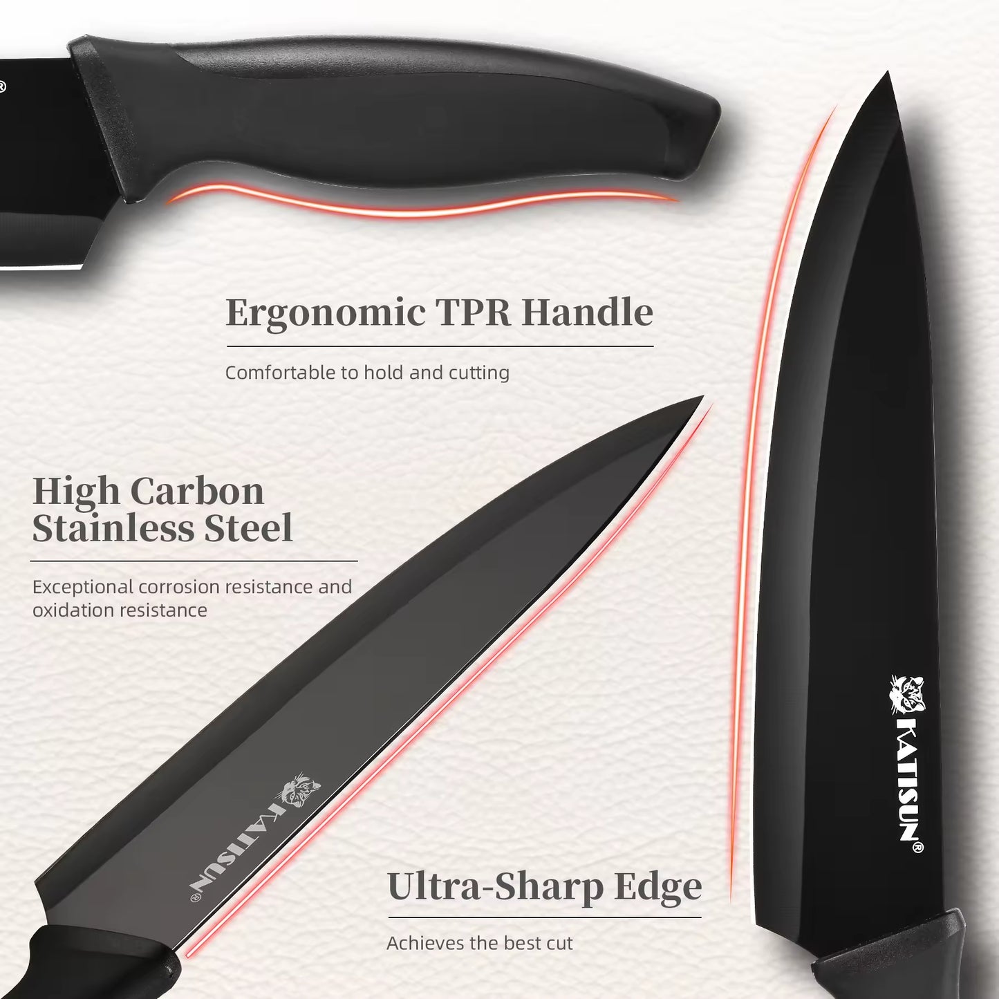 15-Piece Color-Coded Kitchen Knife Set