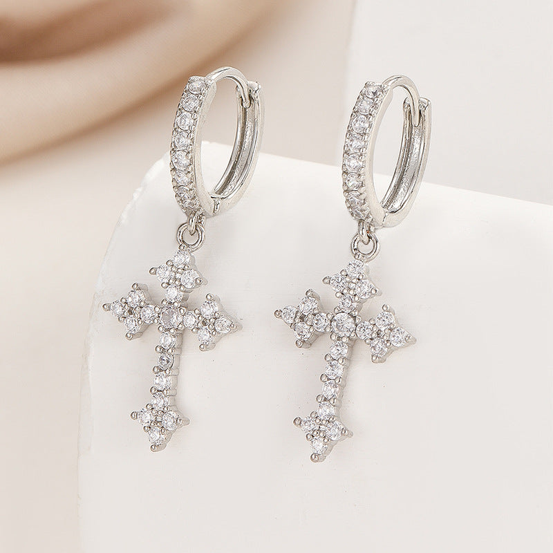 Men's Sparkling/Cross/Dangle Huggie Hoops