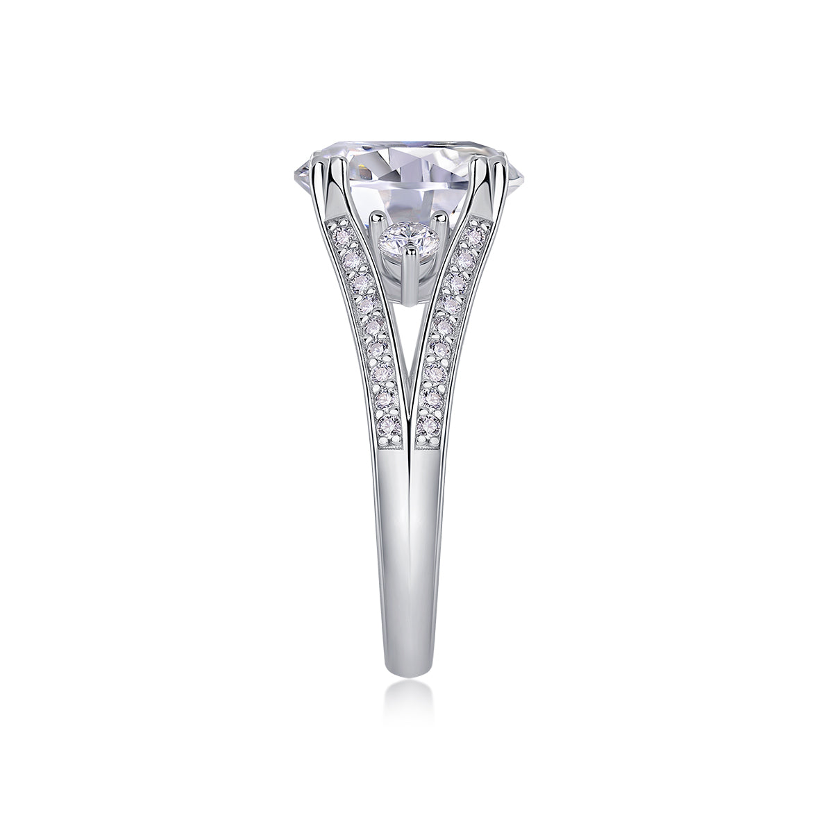 Elegant Radiance - Jewelry Piece Set- 5-carat Moissanite/ Sterling Silver & Platinum-plated Diamond