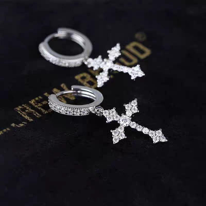 Men's Sparkling/Cross/Dangle Huggie Hoops